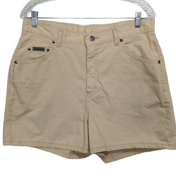 Vintage riveted by Lee high-waist khaki shorts size 14 - Picture 1 of 13